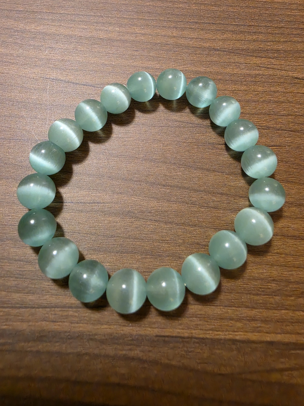 Green Cat's Eye Bead Stretch Bracelet - Women Jewelry